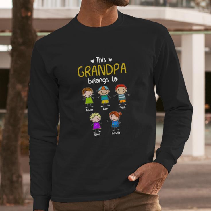 This Grandpa Belong To Emma Liam Noah Shirtc Men Long Sleeve Tshirt