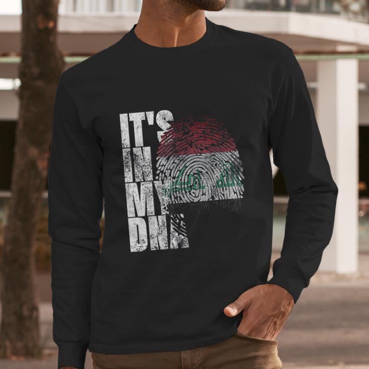 Its In My Dna Iraqi Islamic Persian Gifts Iraq Flag Men Long Sleeve Tshirt