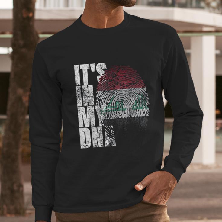 Its In My Dna Iraqi Islamic Persian Gifts Iraq Flag Men Long Sleeve Tshirt