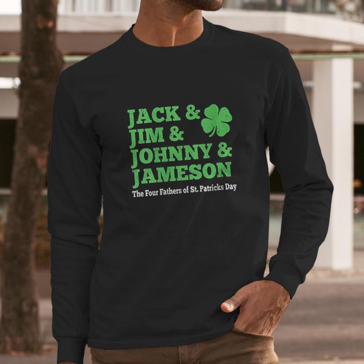 Jack Jim Johnny Jameson Four Fathers Of St Patricks Men Long Sleeve Tshirt