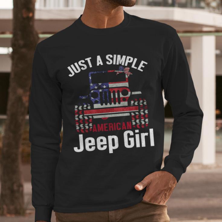 Just A Simple Jeep Girl American Flag 4Th Of JulyMen Long Sleeve Tshirt