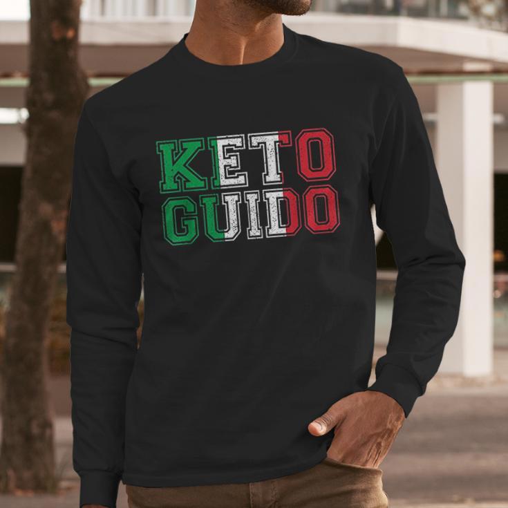 Keto Guido Italian Ketogenic Diet Italy Flag Men Long Sleeve Tshirt