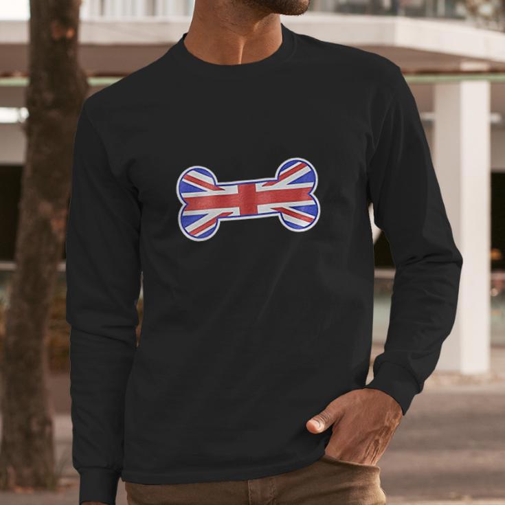 Mirage Pet Products 1Bone Shaped United Kingdom Union Jack Flag Men Long Sleeve Tshirt