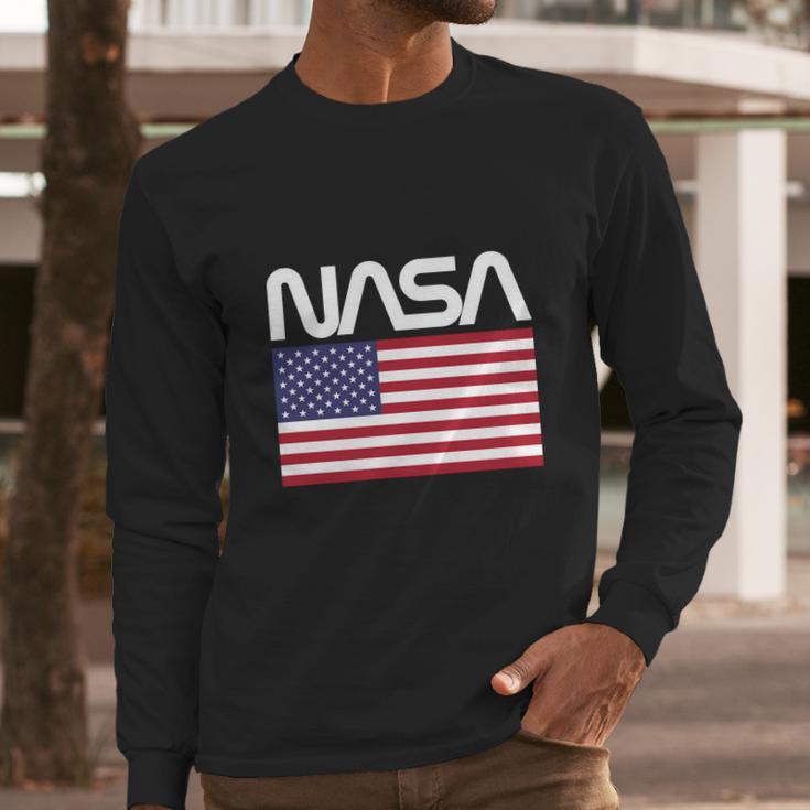 Nasa 4Th Of July American Flag Space Astronaut Shirt Men Long Sleeve Tshirt