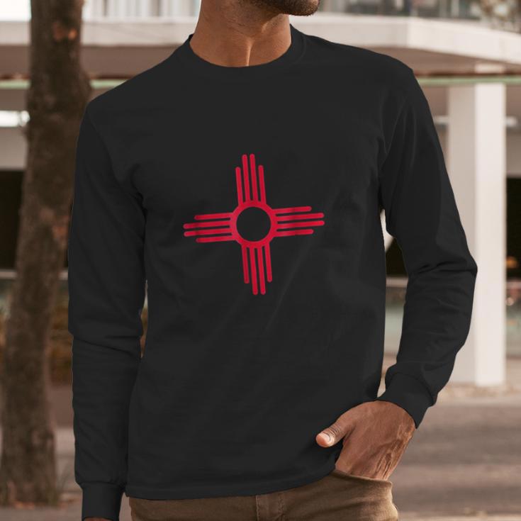 New Mexico Zia New Mexico Flag Art Print Men Long Sleeve Tshirt