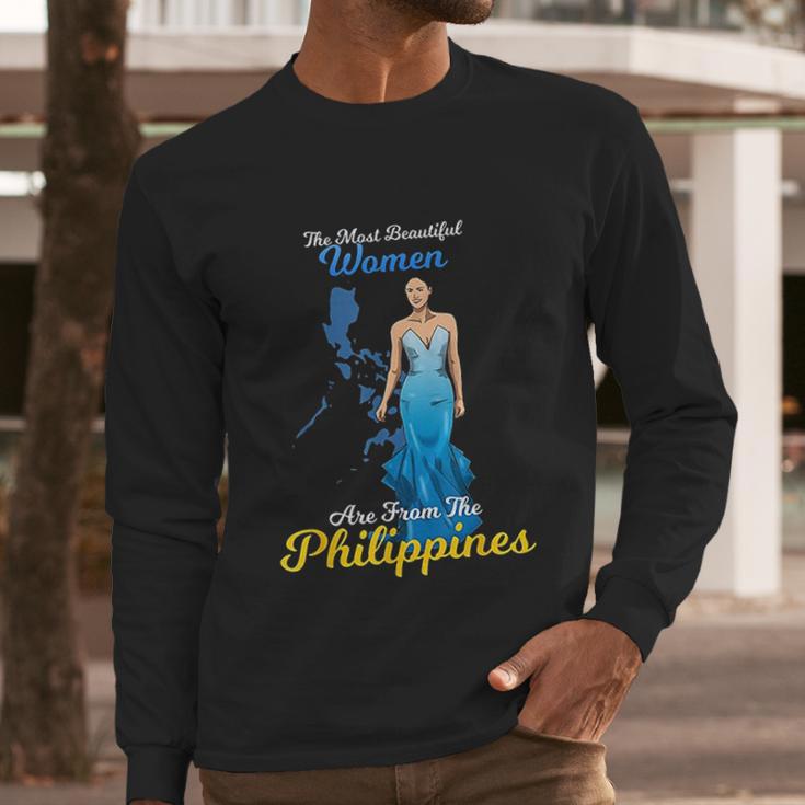 Philippines Pinay Filipina Pride Proud Flag Beautiful Woman Men Long Sleeve Tshirt