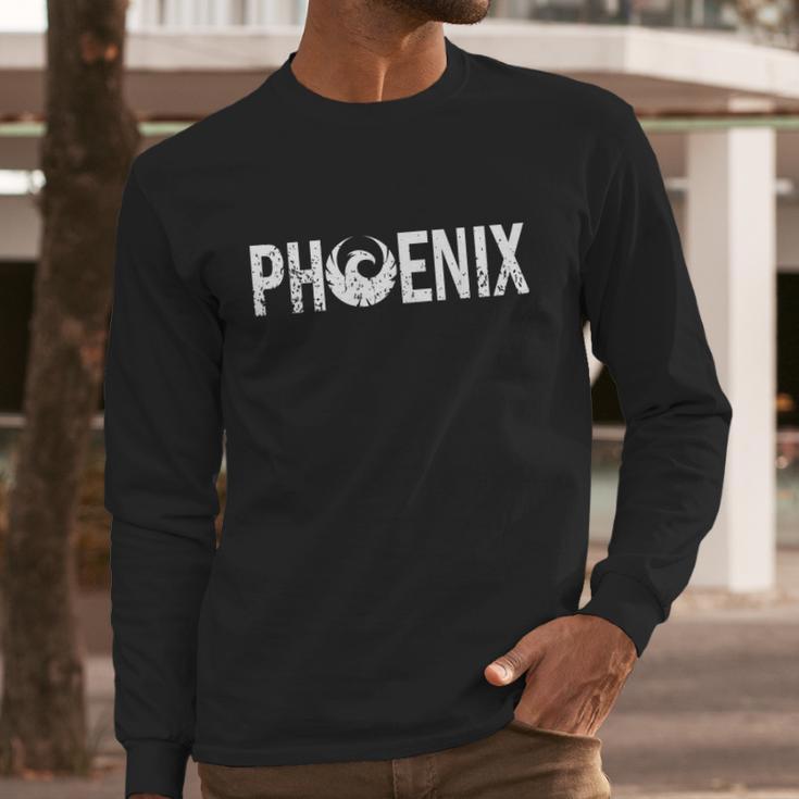 Phoenix Arizona American City Mythological Bird Phoenix Flag Men Long Sleeve Tshirt