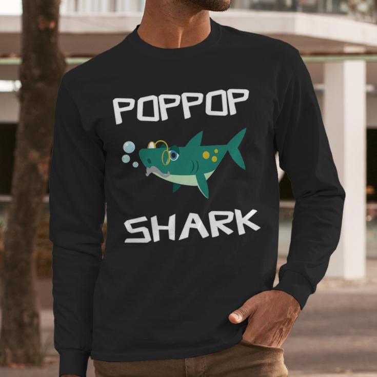 Poppop Grandpa Gift Poppop Grandpa Shark Men Long Sleeve Tshirt