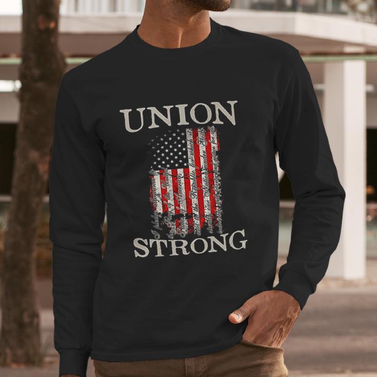 Pro Workers American Union Strong Pledge Allegiance To Flag Men Long Sleeve Tshirt