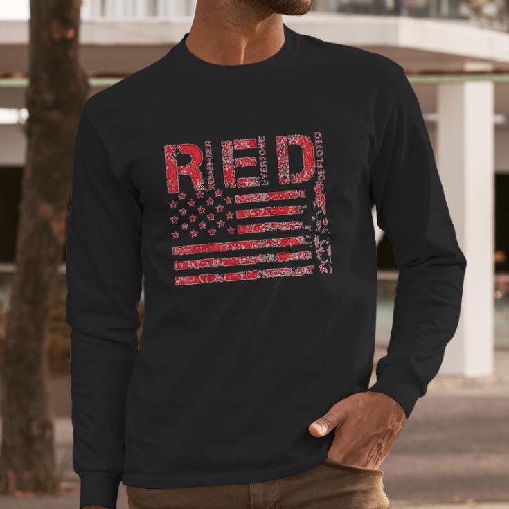 Red Fridays Remember Everyone Deployed American Flag Men Long Sleeve Tshirt