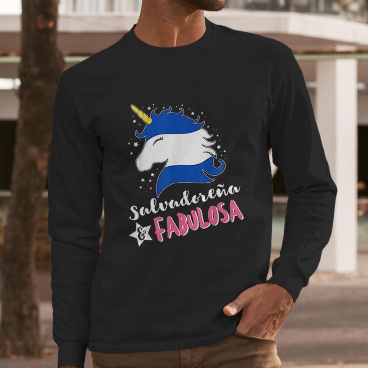 Salvadoran Flag El Salvador Unicornio Men Long Sleeve Tshirt