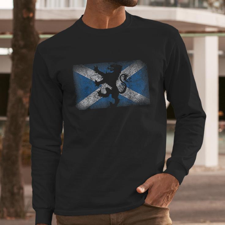 Scotland Flag Lion Rampant Scottish Pride Flag Gift Men Long Sleeve Tshirt