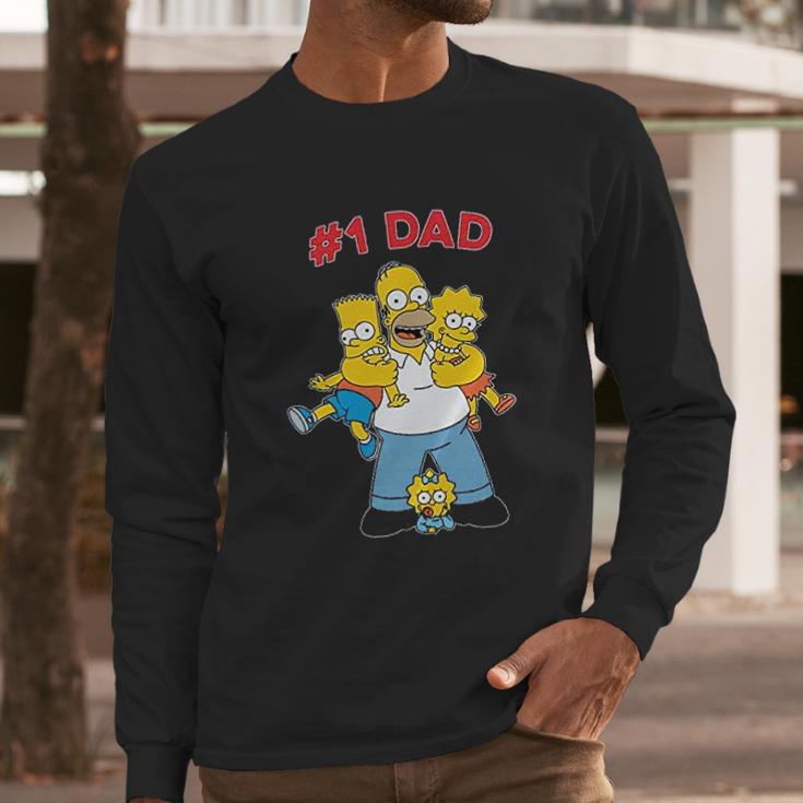 The Simpsons Cuddle Number One Dad Men Long Sleeve Tshirt