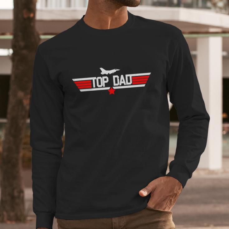 Top Dad Logo Fathers Day Graphic Design Printed Casual Daily Basic Men Long Sleeve Tshirt