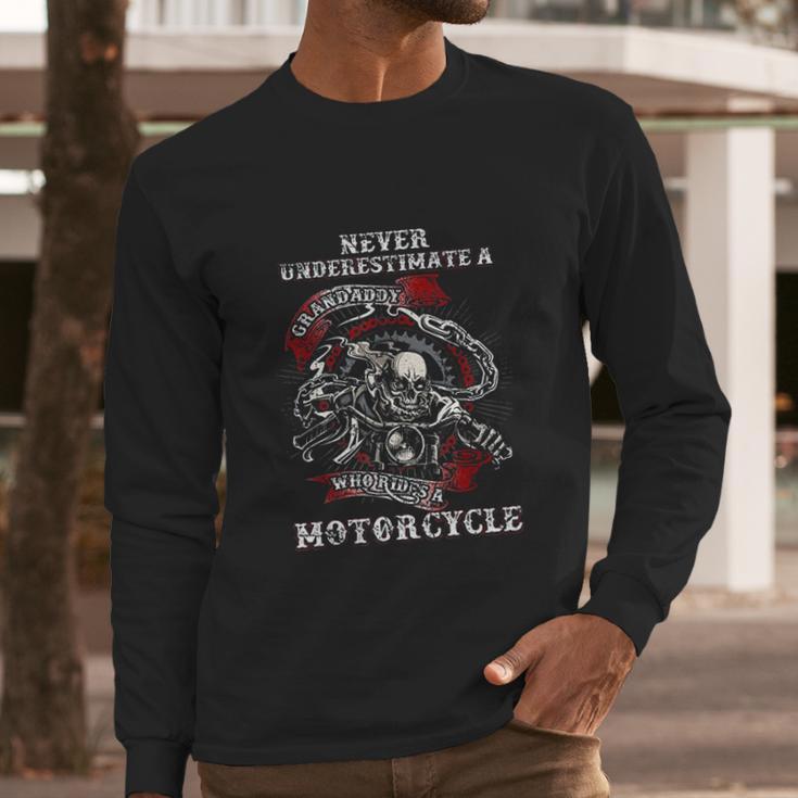 Never Underestimate A Grandaddy With A Motorcycle Men Long Sleeve Tshirt