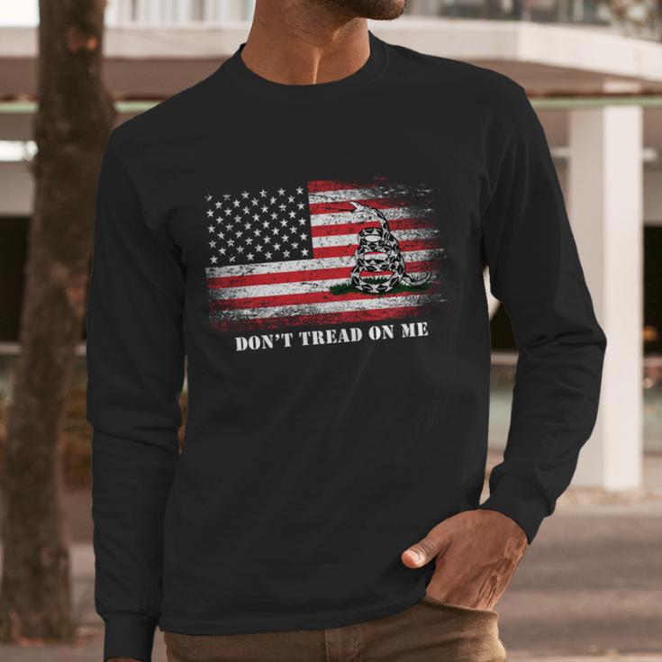 Usa Vintage Flag Dont Tread On Me Men Long Sleeve Tshirt