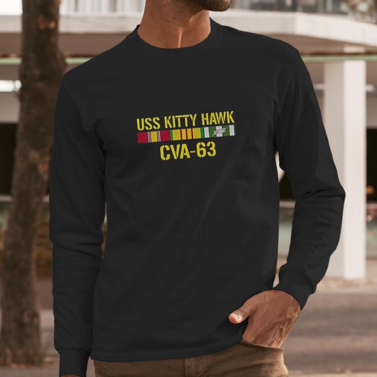 Uss Kitty Hawk Cva-63 Vietnam Veteran Men Long Sleeve Tshirt