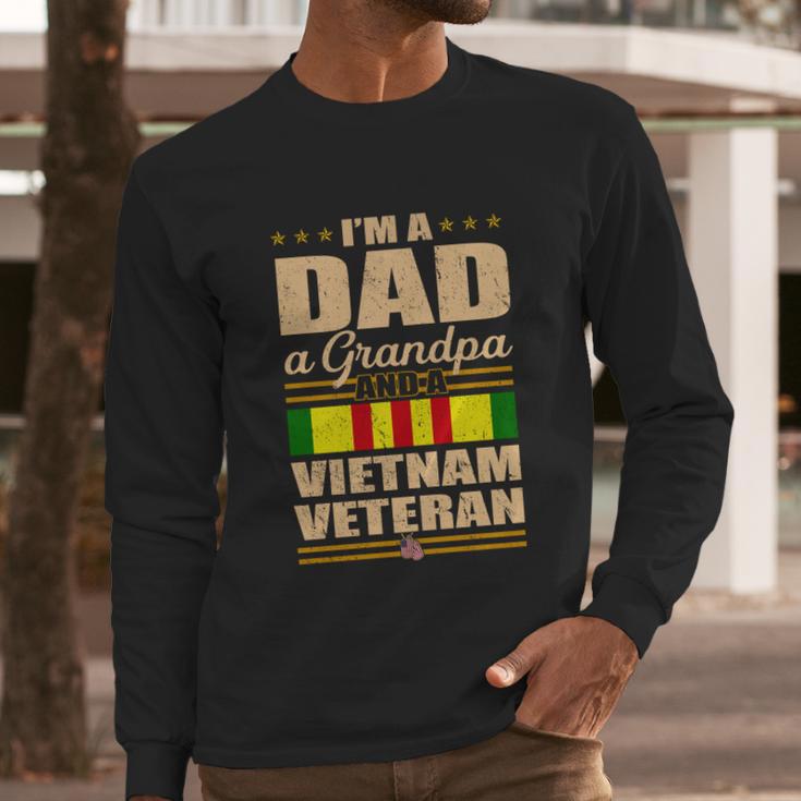 Veterans Day Im A Dad Grandpa And A Vietnam Veteran Meaningful Gift Graphic Design Printed Casual Daily Basic Men Long Sleeve Tshirt