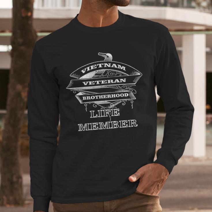 Vietnam Veteran Brotherhood Life Member Men Long Sleeve Tshirt