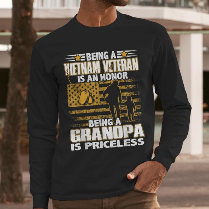 Mens Being Vietnam Veteran Is An Honor Grandpa Is Priceless Men Long Sleeve Tshirt