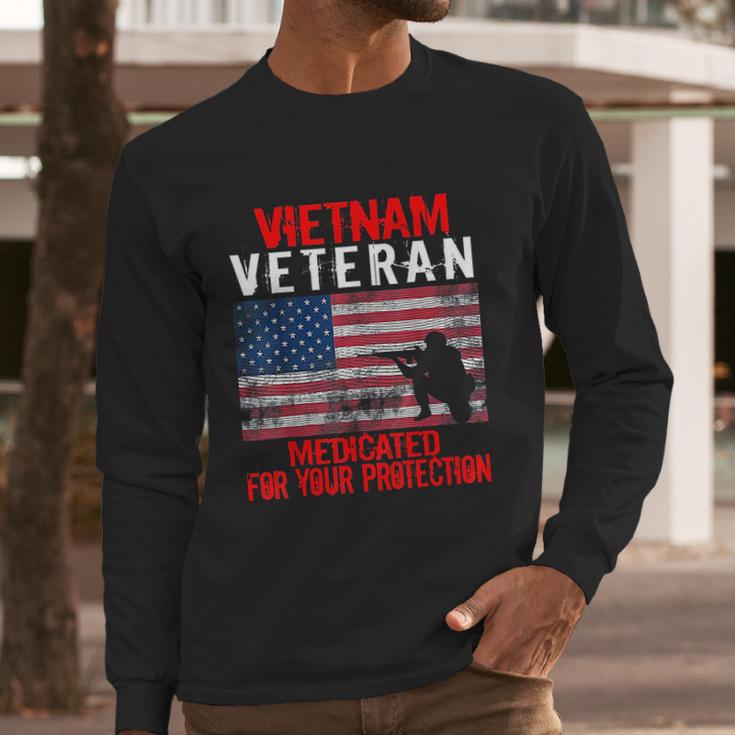 Vietnam Veteran Medicated For Your Protection Men Long Sleeve Tshirt