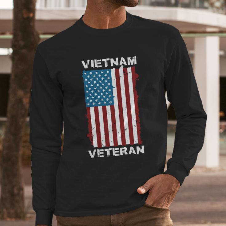 Vietnam Veteran Soldier Us Flag Veteran Day Graphic Design Printed Casual Daily Basic Men Long Sleeve Tshirt