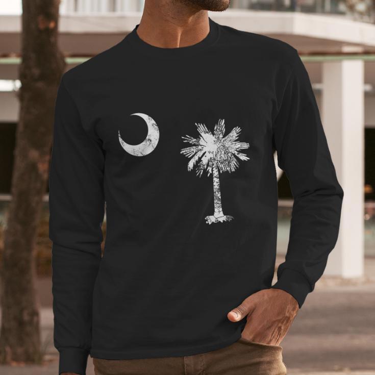 Vintage South Carolina Flag Funny Gift Men Long Sleeve Tshirt