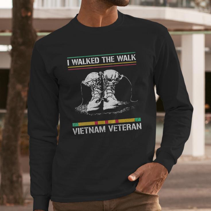 I Walked The Walk Vietnam Veteran Aesthetic Gift 2022 Men Long Sleeve Tshirt