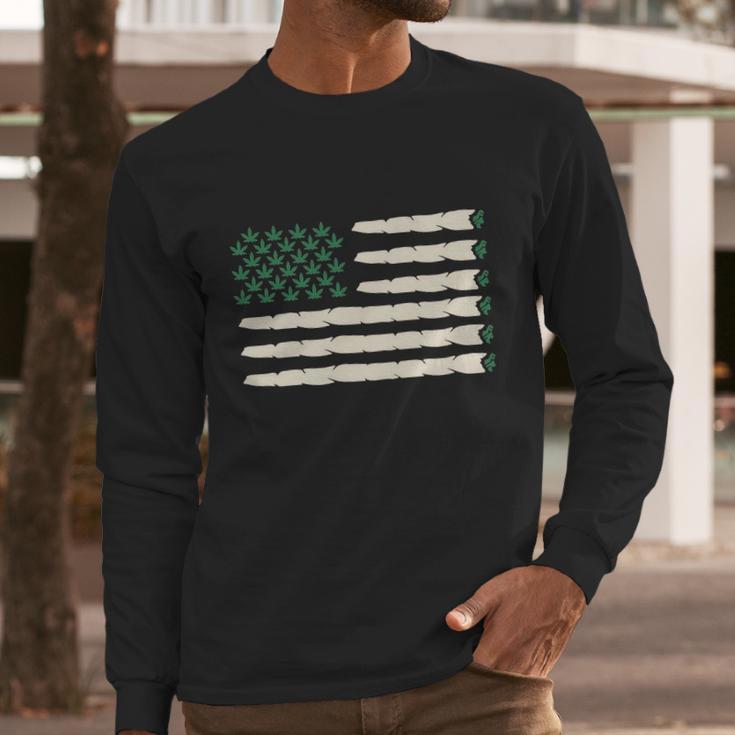 Weed Flag Men Long Sleeve Tshirt