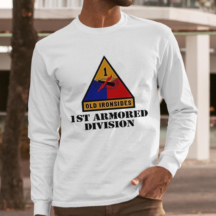 Army 1St Armored Division Full Color Veteran Men Long Sleeve Tshirt