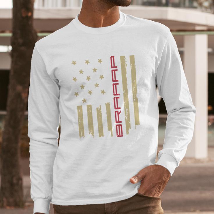 Braaap Snowmobile Flag Men Long Sleeve Tshirt