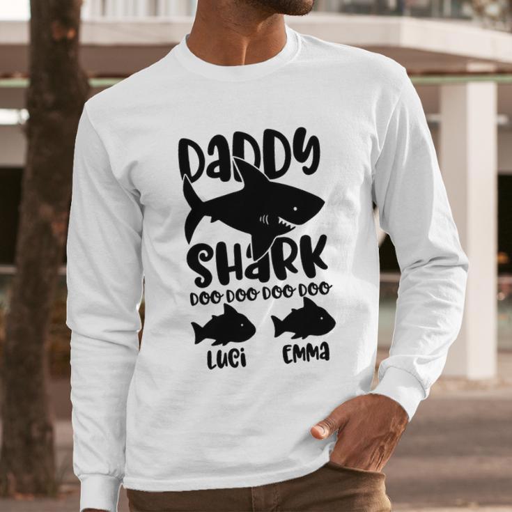 Daddy Shark Name Men Long Sleeve Tshirt