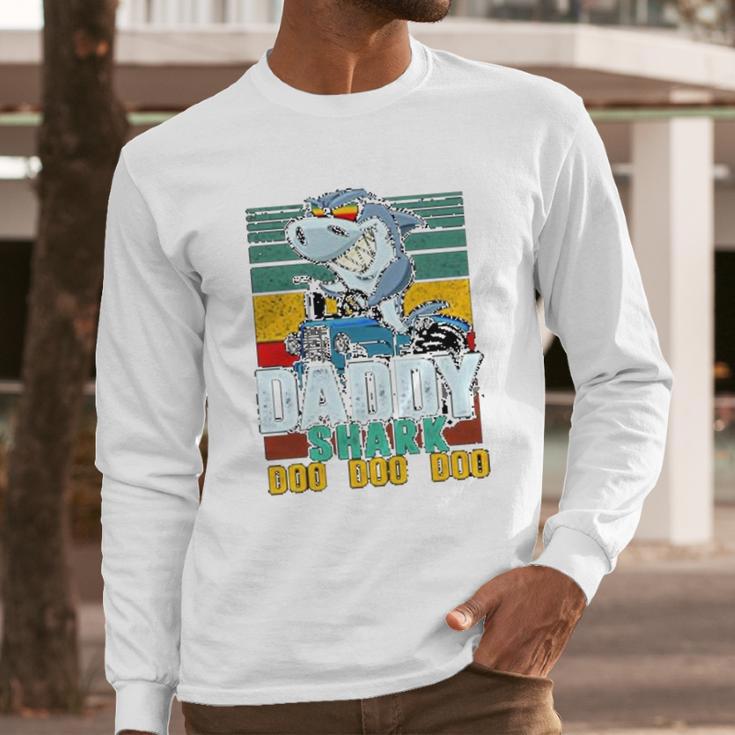 Daddy Shark Like A Trucker Men Long Sleeve Tshirt