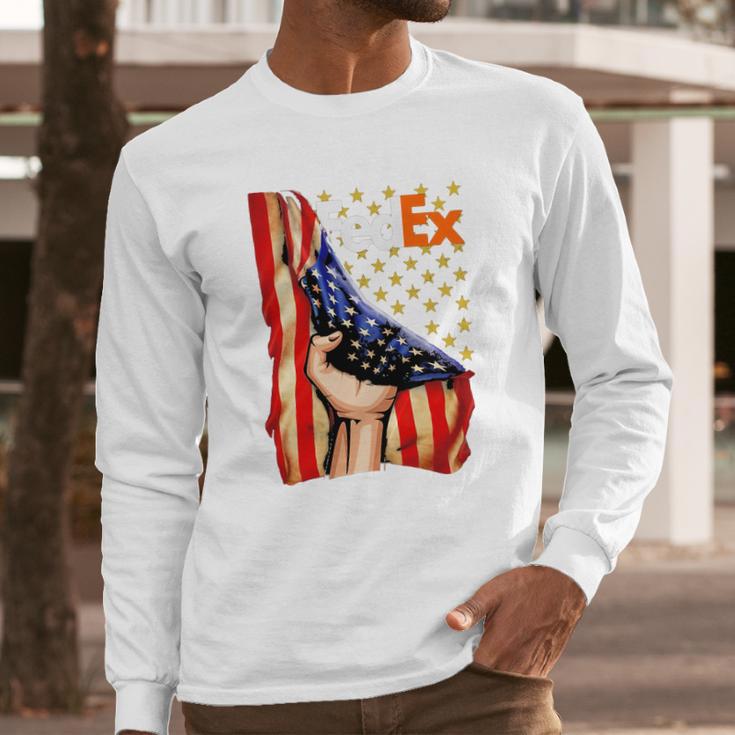 Fedex And American Flag Independence Day Men Long Sleeve Tshirt