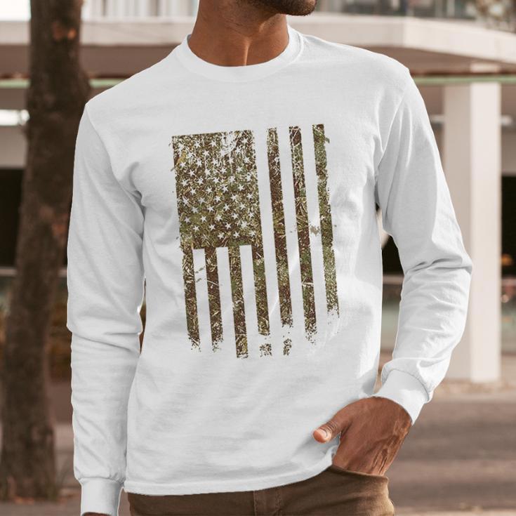 Grunt Style Outdoors Camo Flag Men Long Sleeve Tshirt