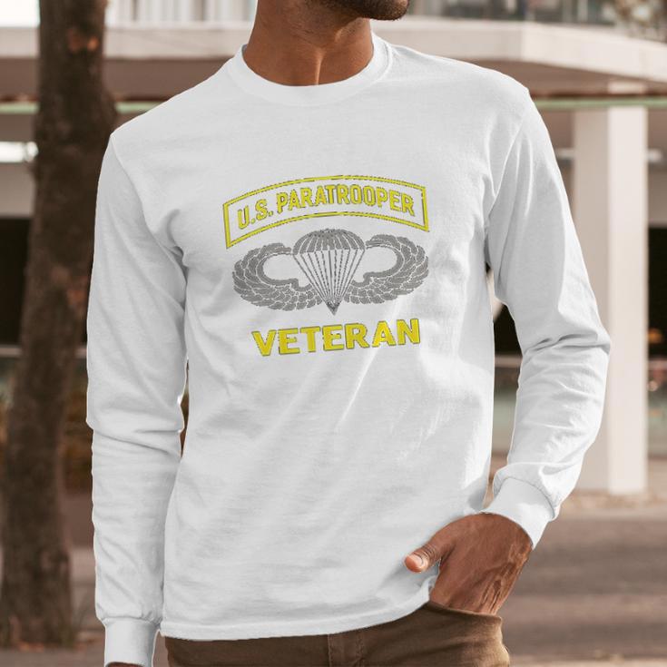 Us Paratrooper Airborne Division Army Veteran Men Long Sleeve Tshirt