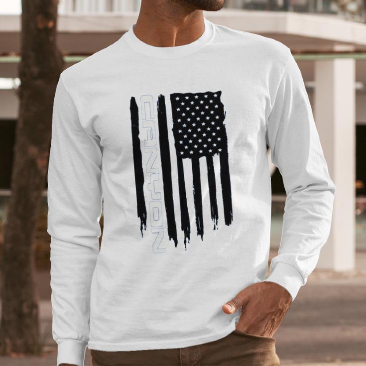 Wheel Spin Addict Canyon Truck American Flag Men Long Sleeve Tshirt