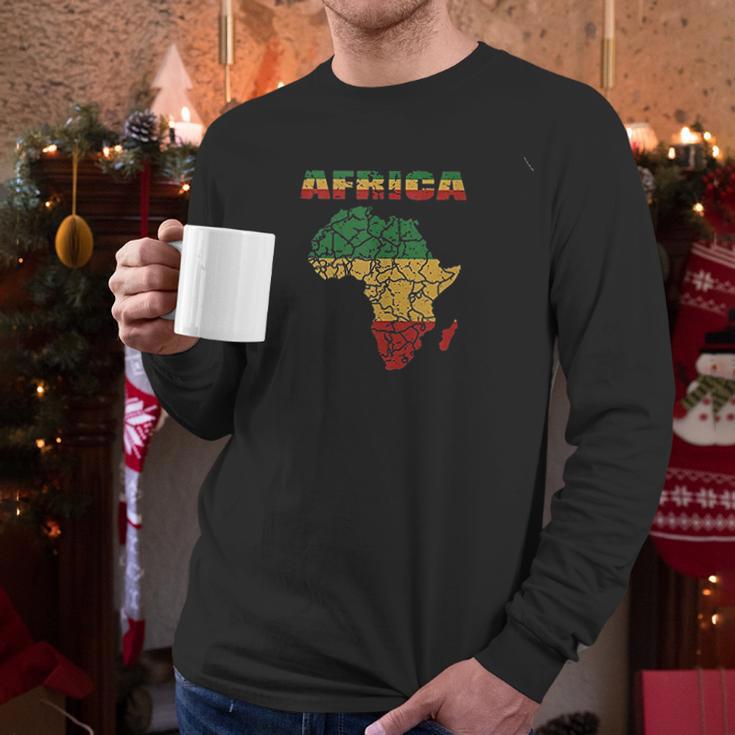 African Continent Afro American Reggae Flag Men Long Sleeve Tshirt