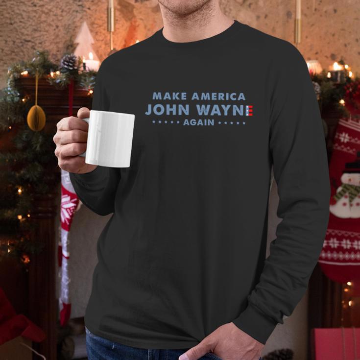 Make America John Wayne Again American Flag Men Long Sleeve Tshirt