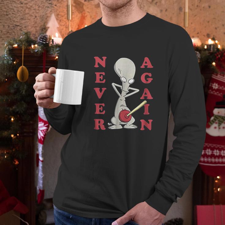 American Dad Roger Plunger Never Again Men Long Sleeve Tshirt