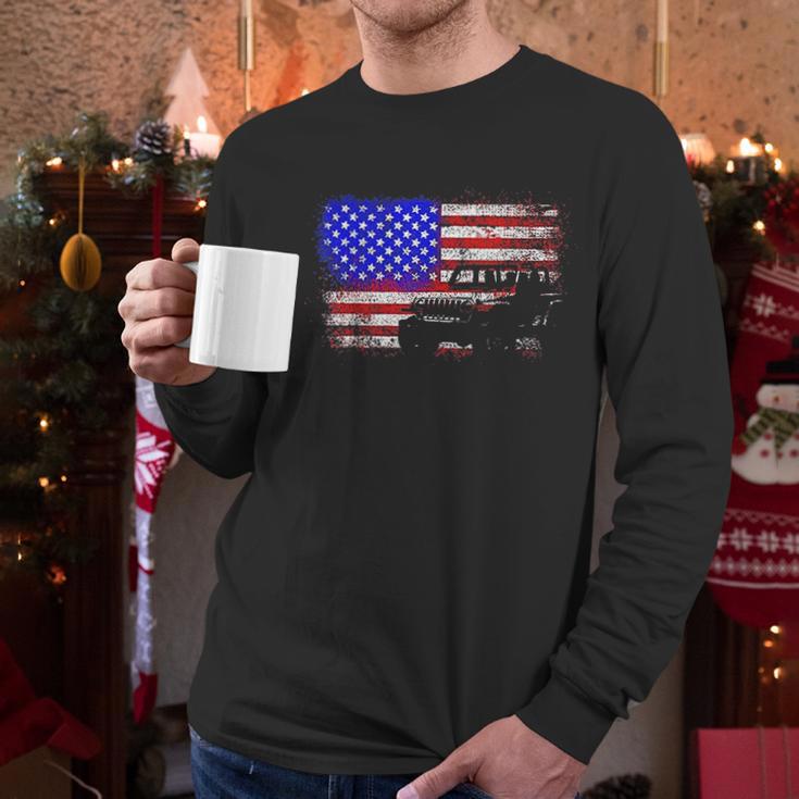 American Us Flag Jeep Men Long Sleeve Tshirt