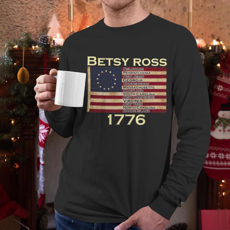 Betty Ross Original Colonies Flag Men Long Sleeve Tshirt