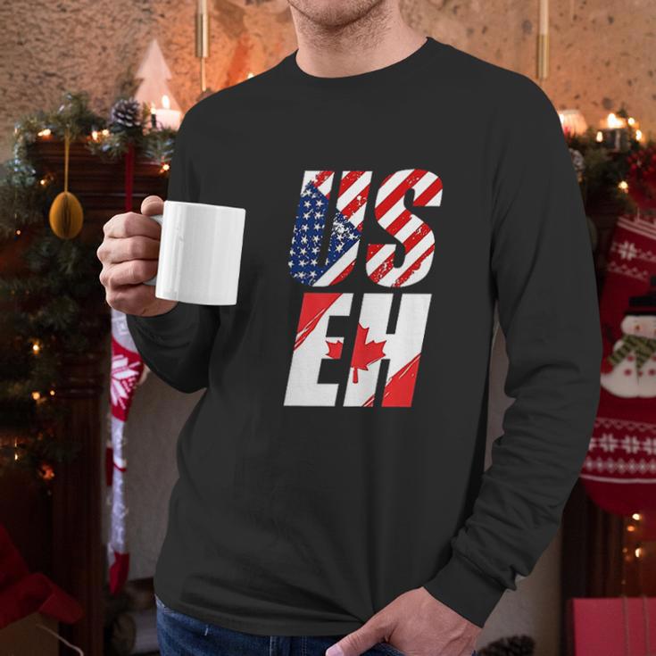 Canada Usa Flag Useh Canadian Flag Men Long Sleeve Tshirt