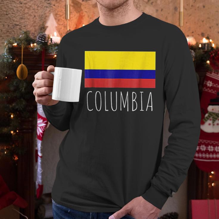 Columbia Flag Proud Men Long Sleeve Tshirt