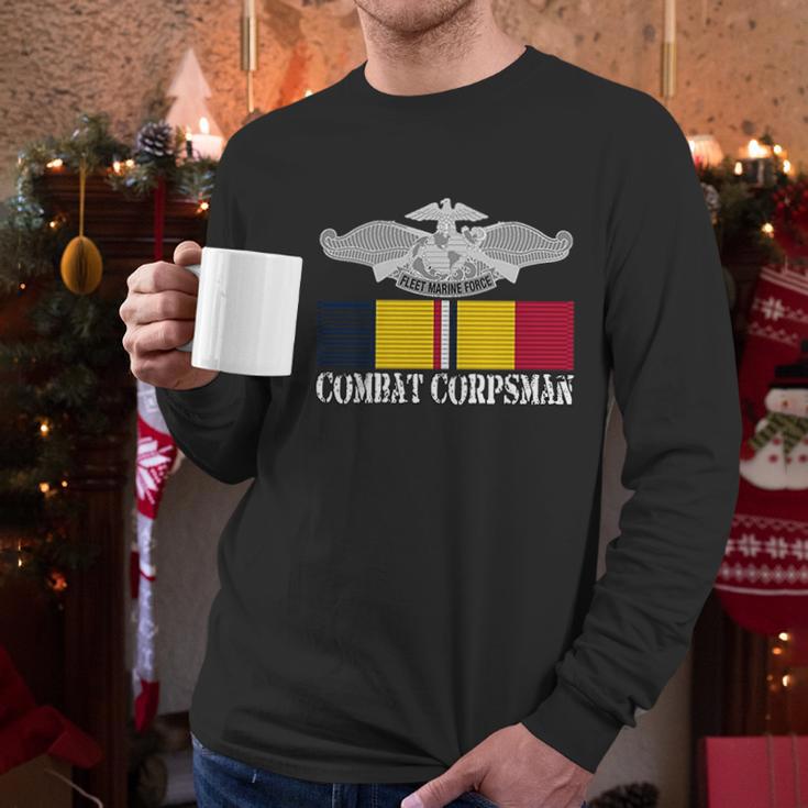 Combat Corpsman Action Ribbon Fmf Veteran Men Long Sleeve Tshirt