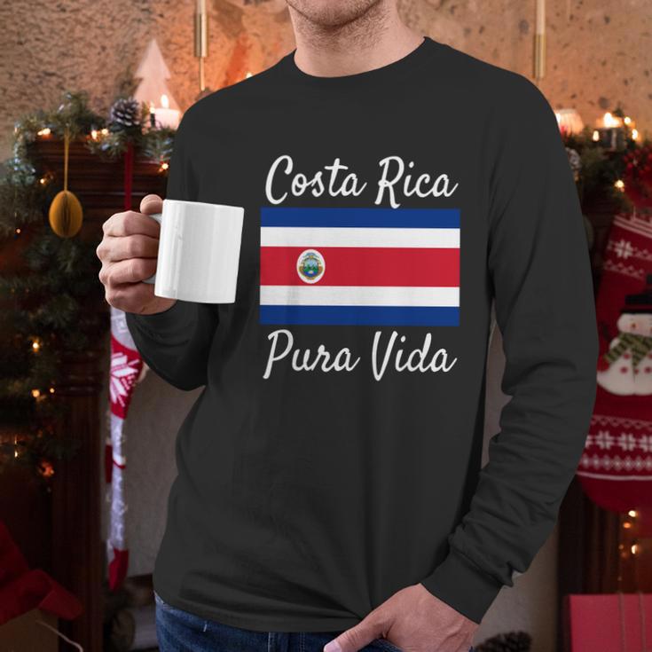 Costa Rica Pura Vida T-Shirt Beautiful National Flag Tee Men Long Sleeve Tshirt