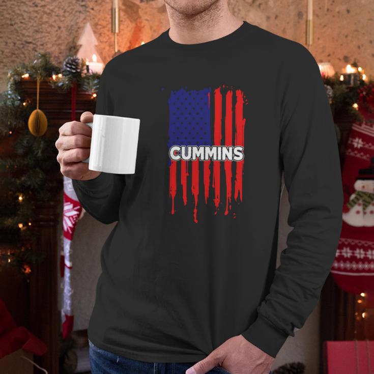 Cummins Usa Flag Tshirt Men Long Sleeve Tshirt