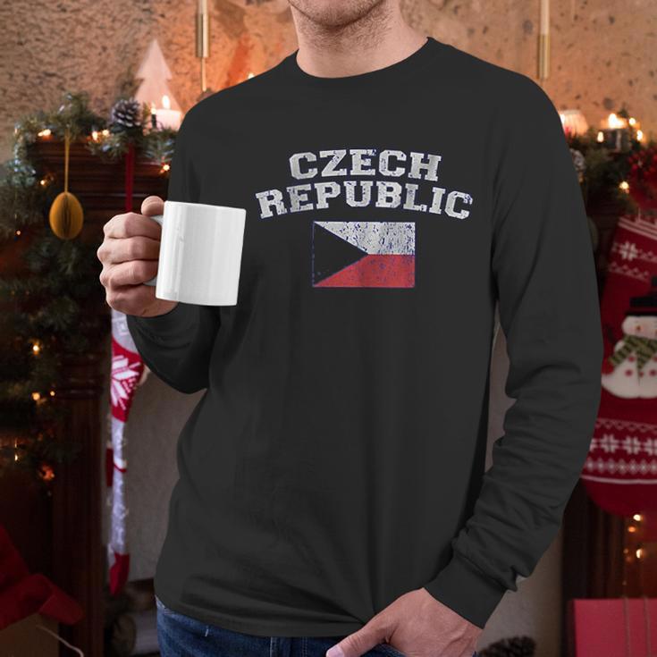 Czech Republic Flag Men Long Sleeve Tshirt