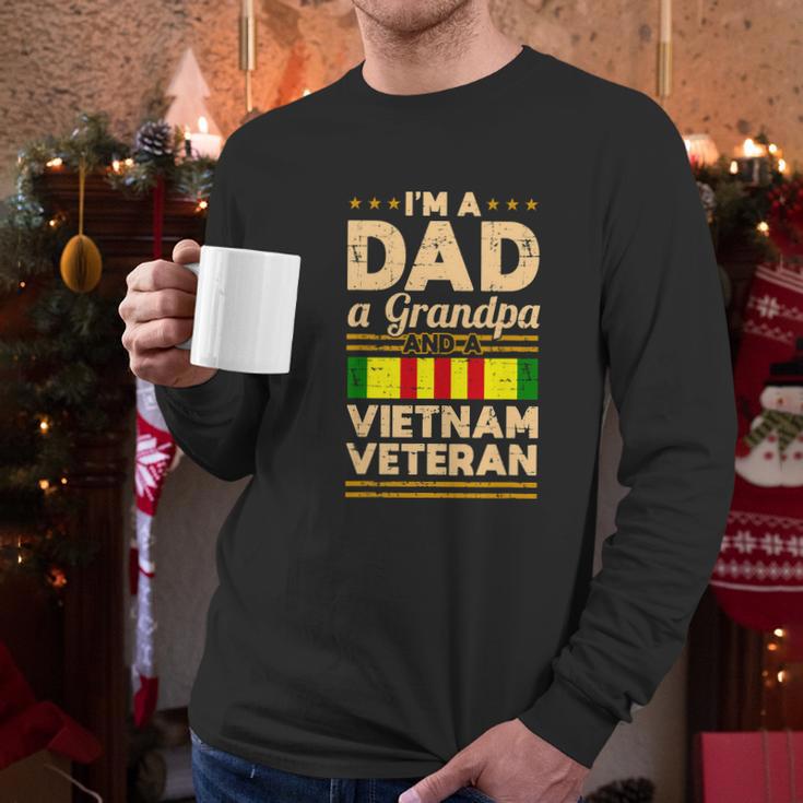 Dad Grandpa Vietnam Veteran Vintage Graphic Design Printed Casual Daily Basic Men Long Sleeve Tshirt