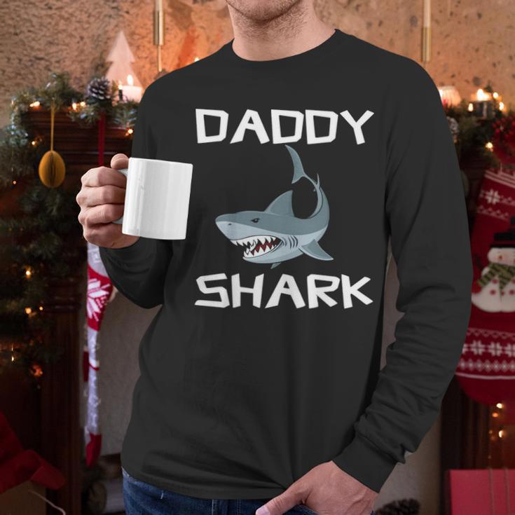 Daddy Gift Daddy Shark Men Long Sleeve Tshirt